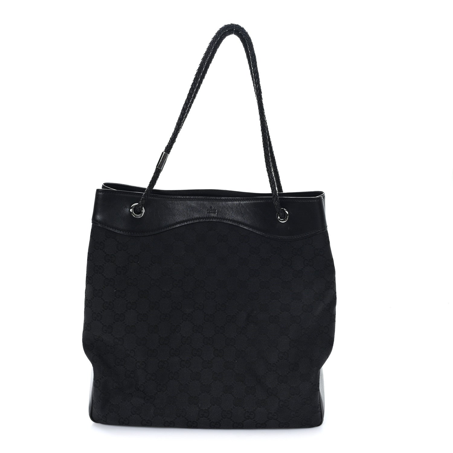 Monogram Braided Tote Black
