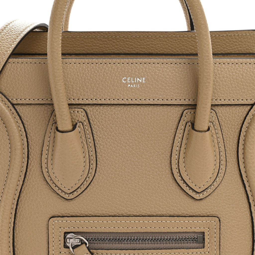 Drummed Calfskin Nano Luggage Dune