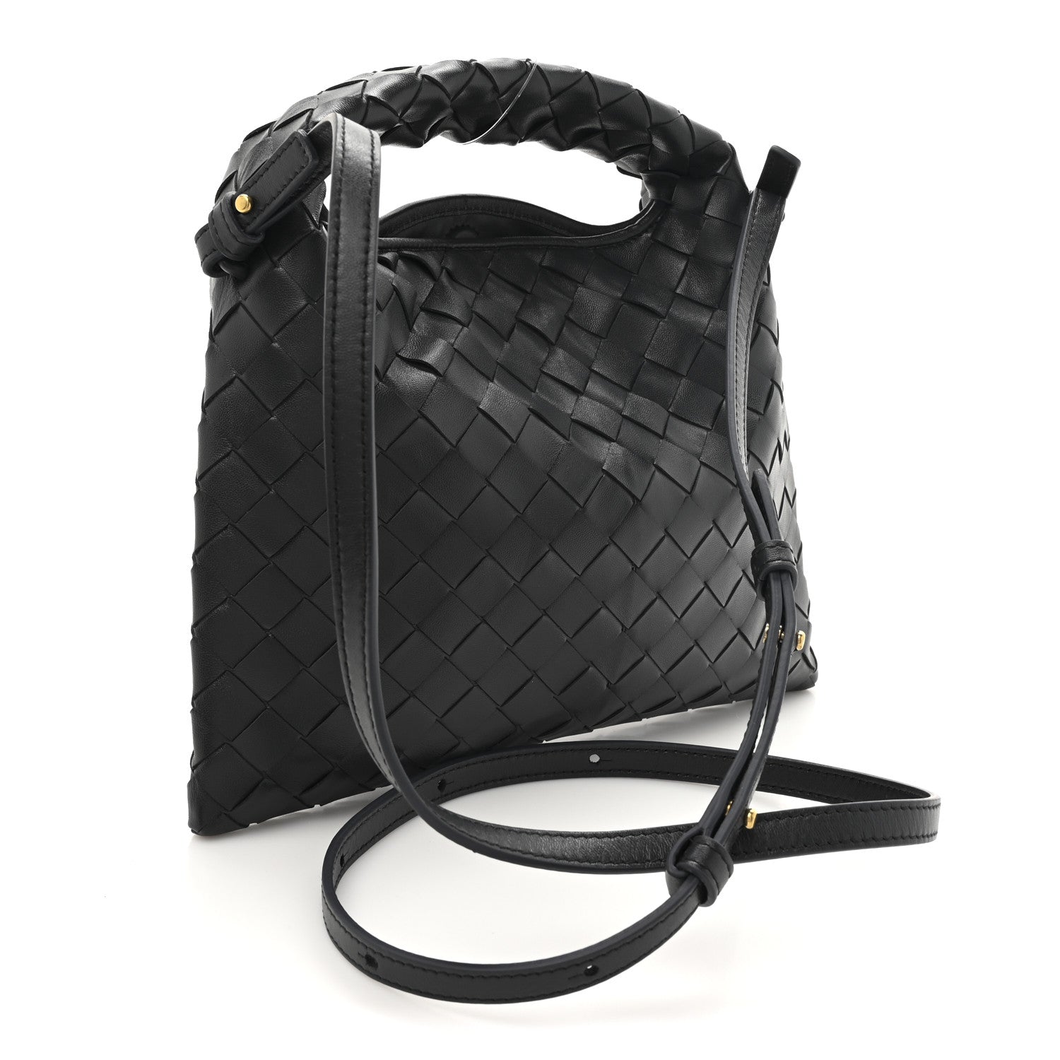 Calfskin Intrecciato Mini Hop Black