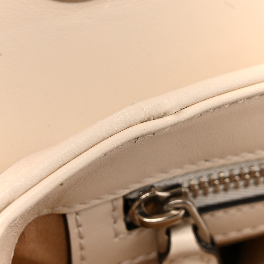 Calfskin Matelasse Aria Small GG Marmont Shoulder Bag Mystic White