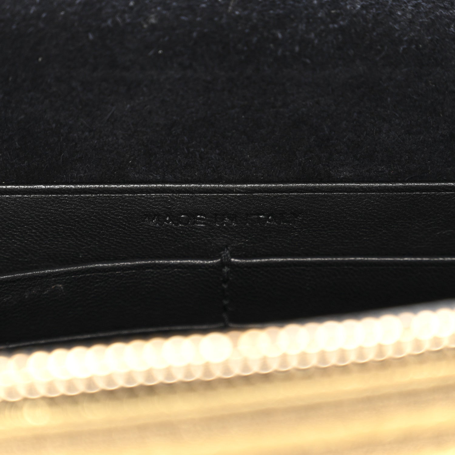 Metallic Goatskin Lambskin Classic Monogram Kate Tassel Chain Wallet Gold