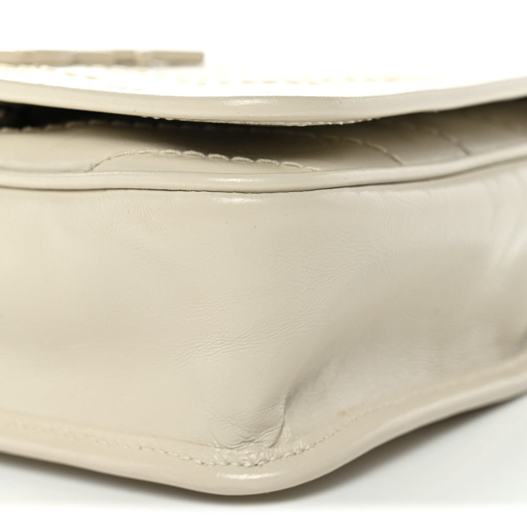 Crinkled Calfskin Matelasse Monogram Niki Chain Wallet Crema Soft