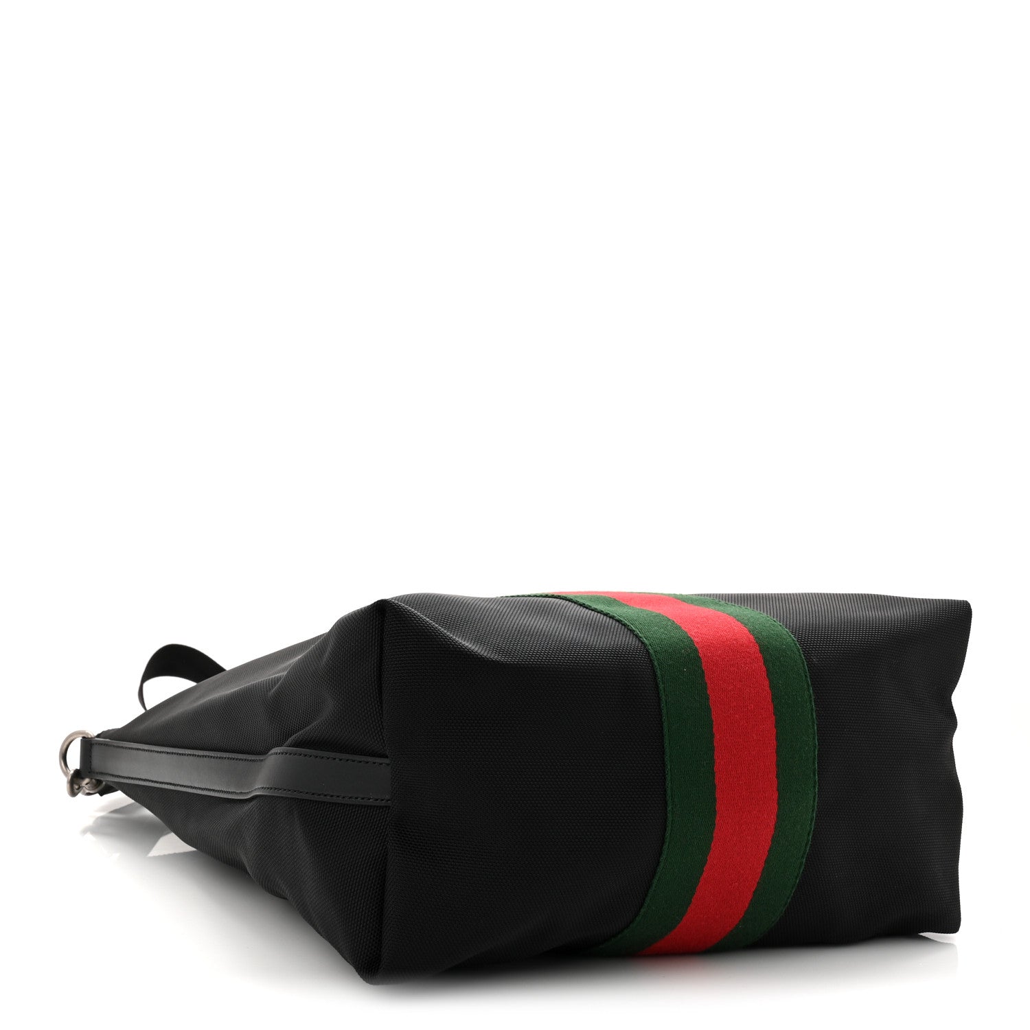 Techno Canvas Web Top Handle Shoulder Bag Black