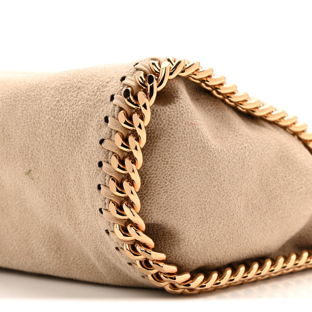 Shaggy Deer Mini Falabella Fold Over Tote Beige