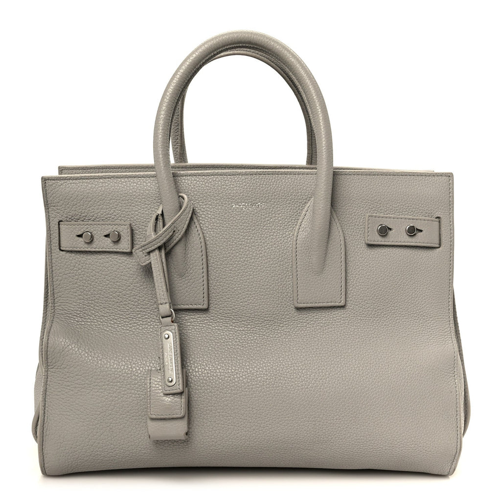 Grained Calfskin Small Supple Sac De Jour Grey
