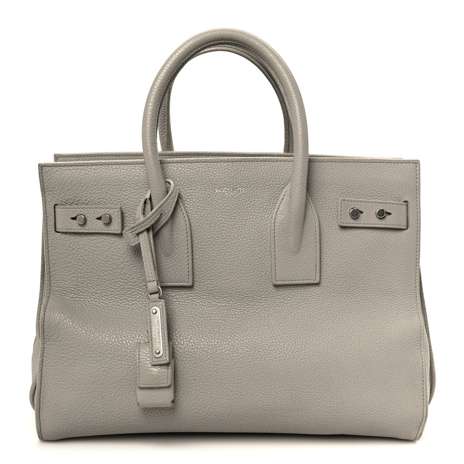 Grained Calfskin Small Supple Sac De Jour Grey