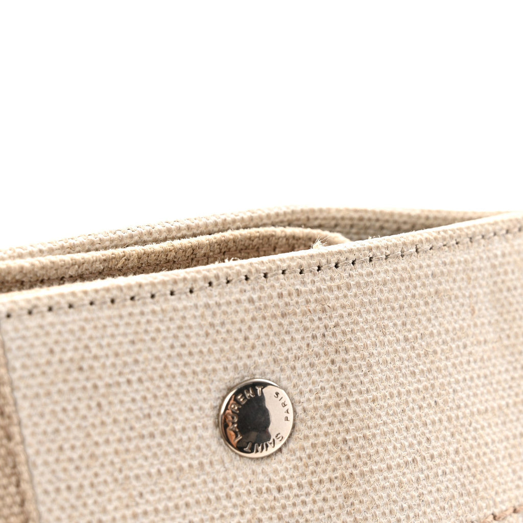 Linen Calfskin Rive Gauche Tote Optic White