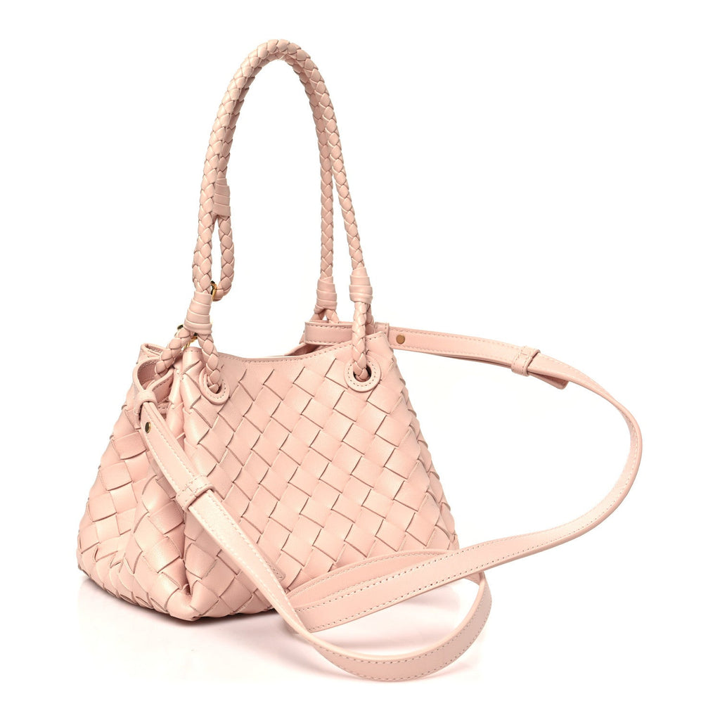 Nappa Intrecciato Small Parachute Shoulder Bag Cameo