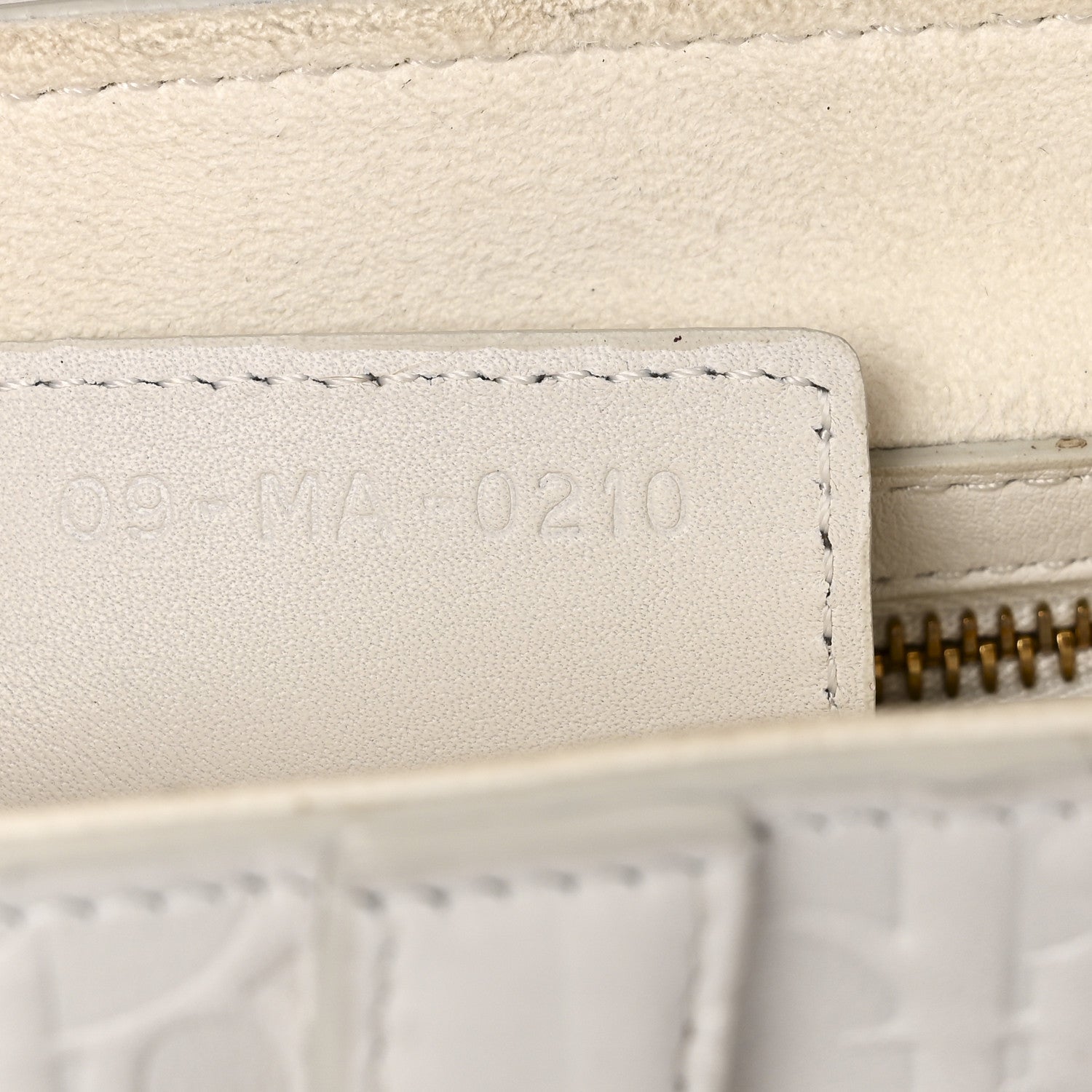 Calfskin Embossed Oblique Saddle Bag White