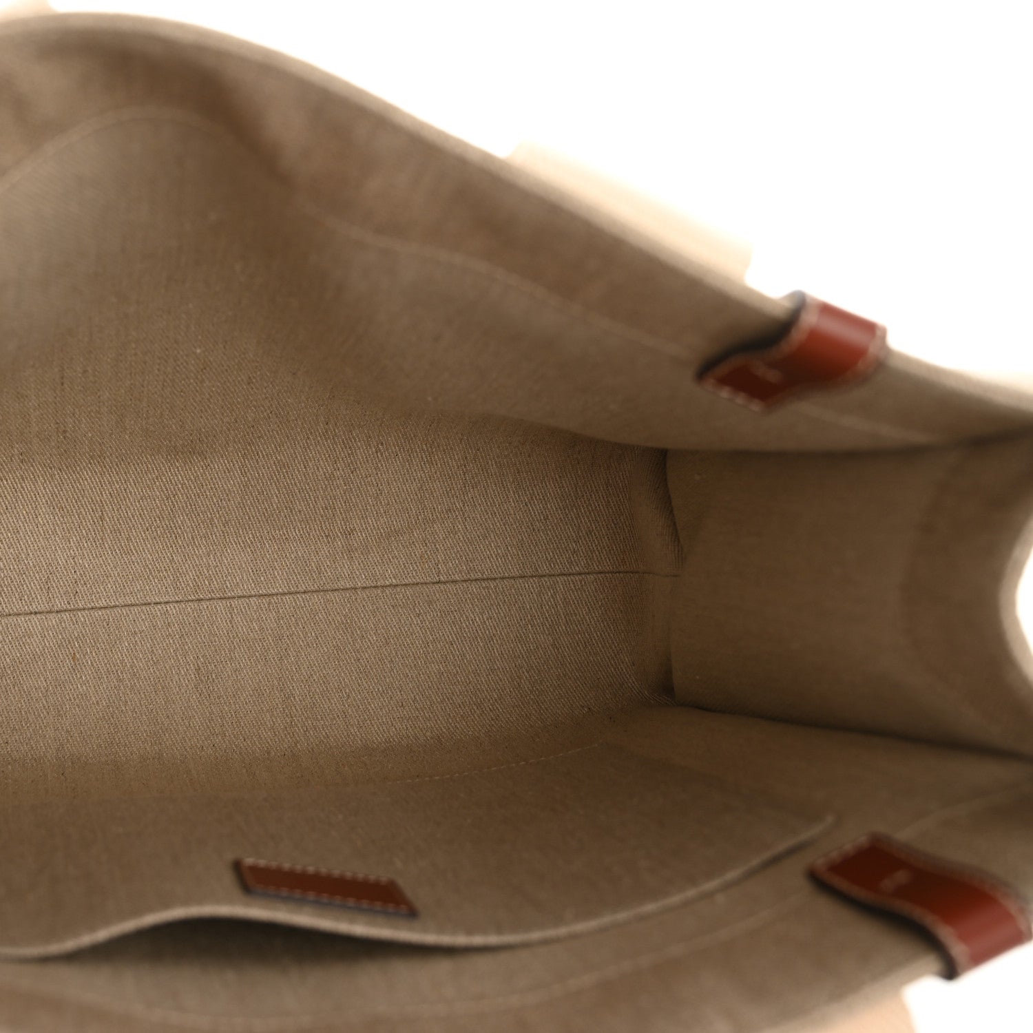 Linen Calfskin Medium Woody Ribbon Tote White Brown