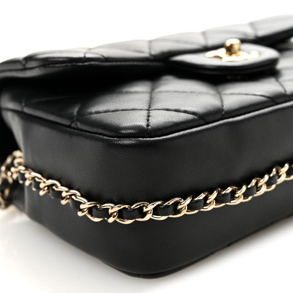 Lambskin Quilted Small My Precious Flap Black