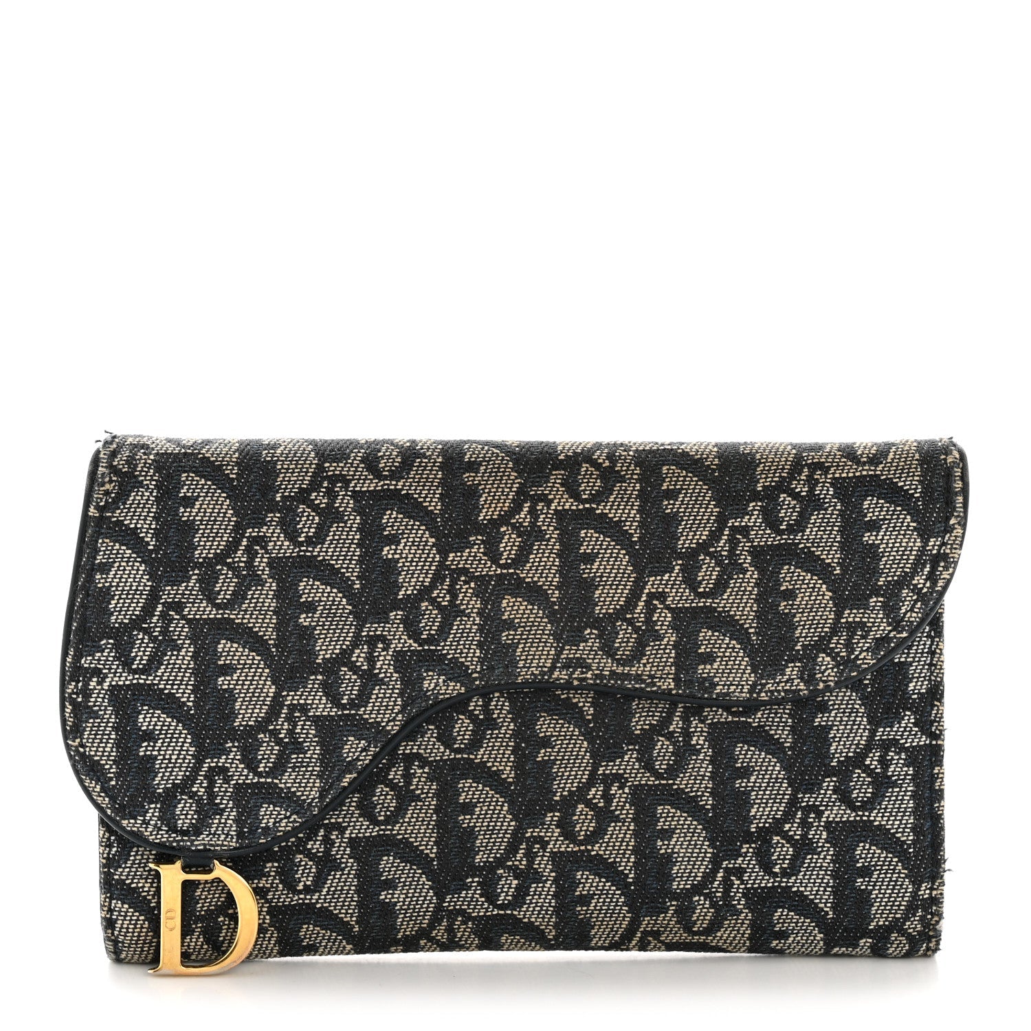 Monogram Saddle Wallet Navy