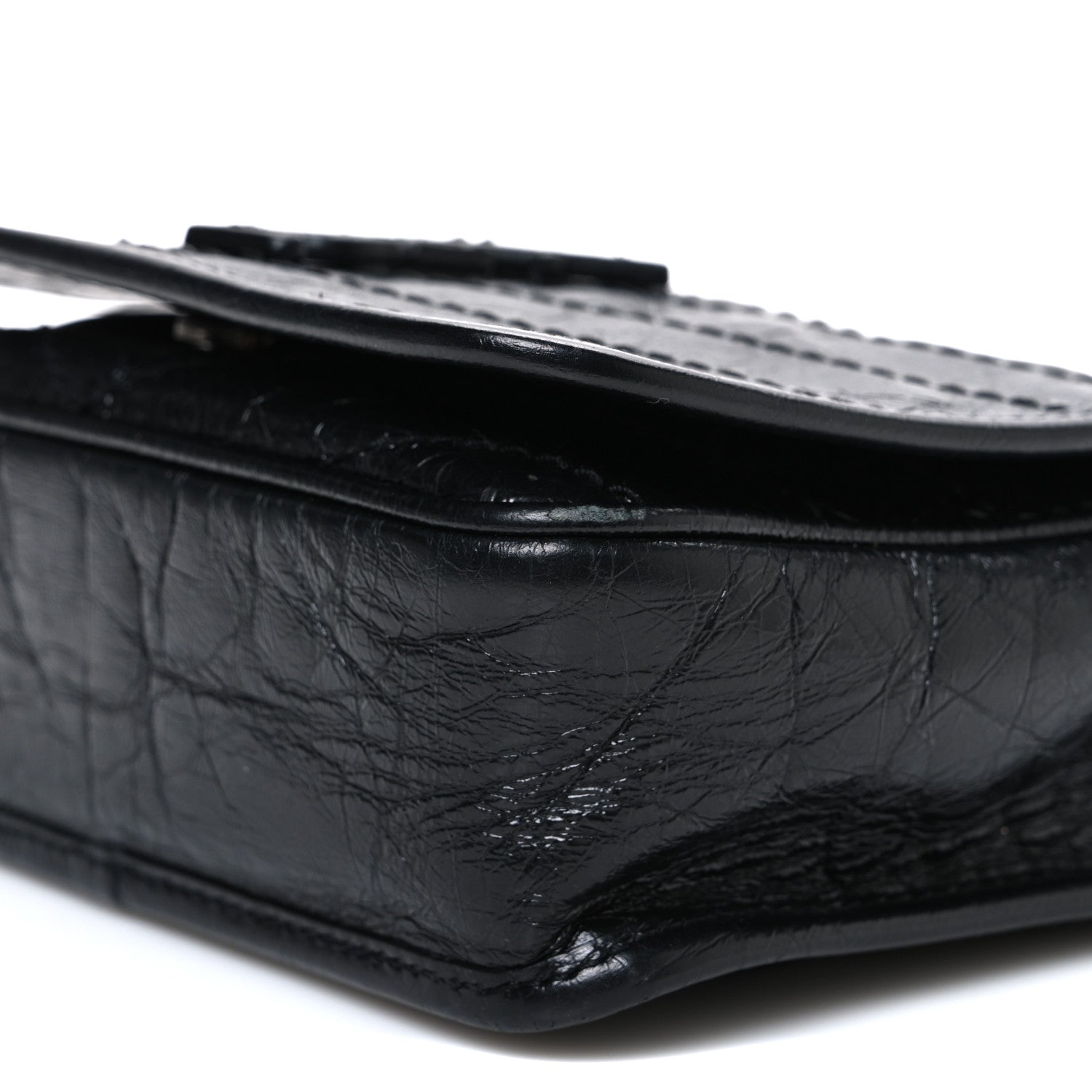 Crinkled Calfskin Matelasse Monogram Niki Chain Wallet Black