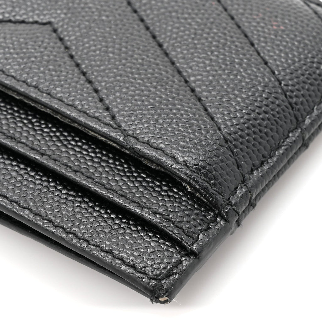 Grain De Poudre Matelasse Chevron Monogram Credit  Case Black
