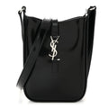 Patent Calfskin Mini Le 5 A 7 Vertical Hobo Black
