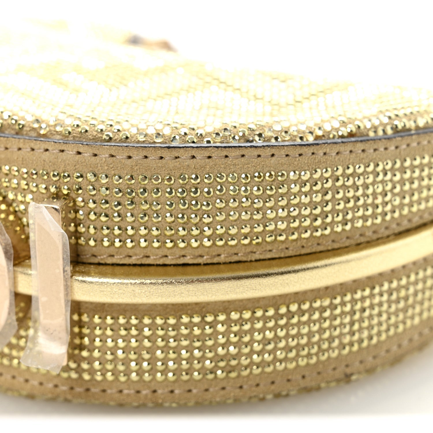 Crystal Vitello Laminato Suede FF Nano Fendigraphy Hobo Charm Platino