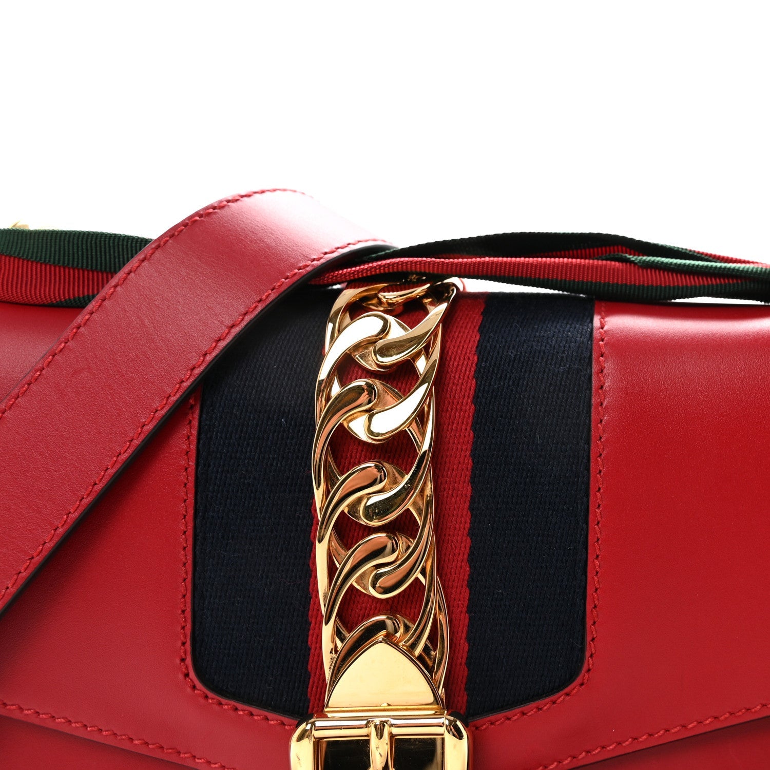 Calfskin Small Sylvie Shoulder Bag Hibiscus Red