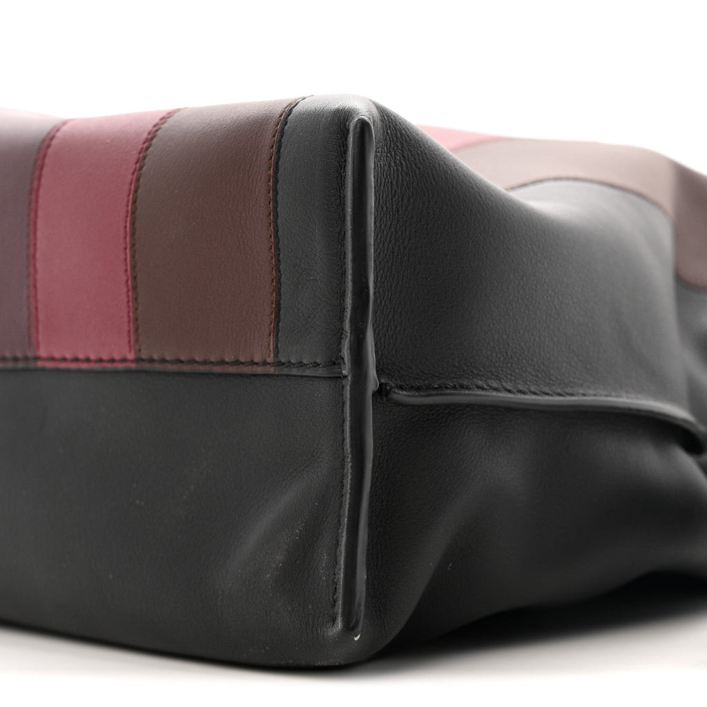 X ALBERS Nappa Calfskin Medium Flamenco Knot Clutch Black Burgundy