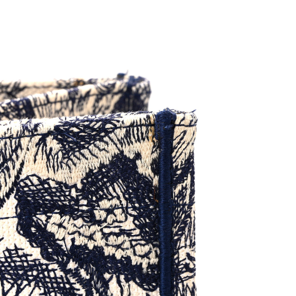 Canvas Embroidered Medium Dioriviera Toile De Jouy Book Tote Blue