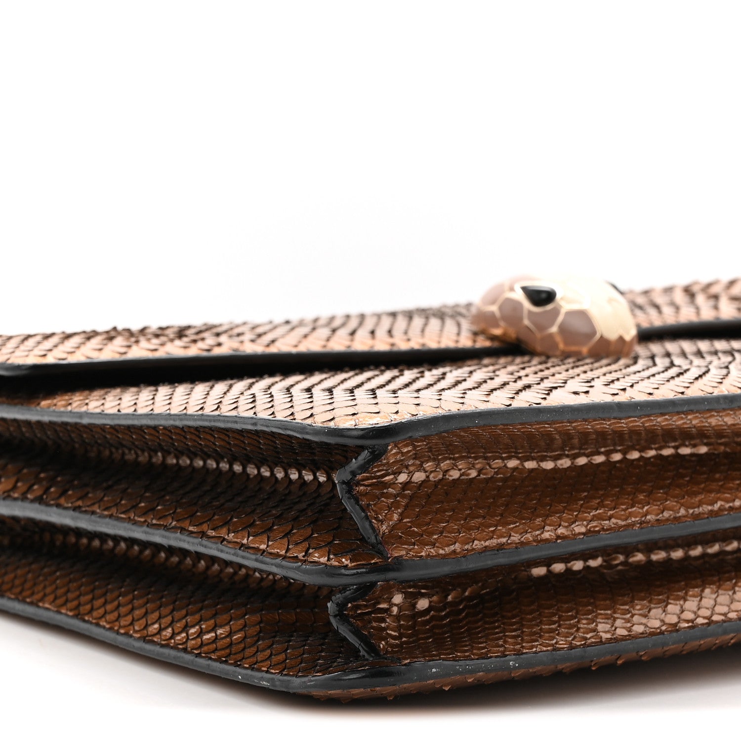 Metallic Snakeskin Serpenti Forever Medium Shoulder Bag Gold