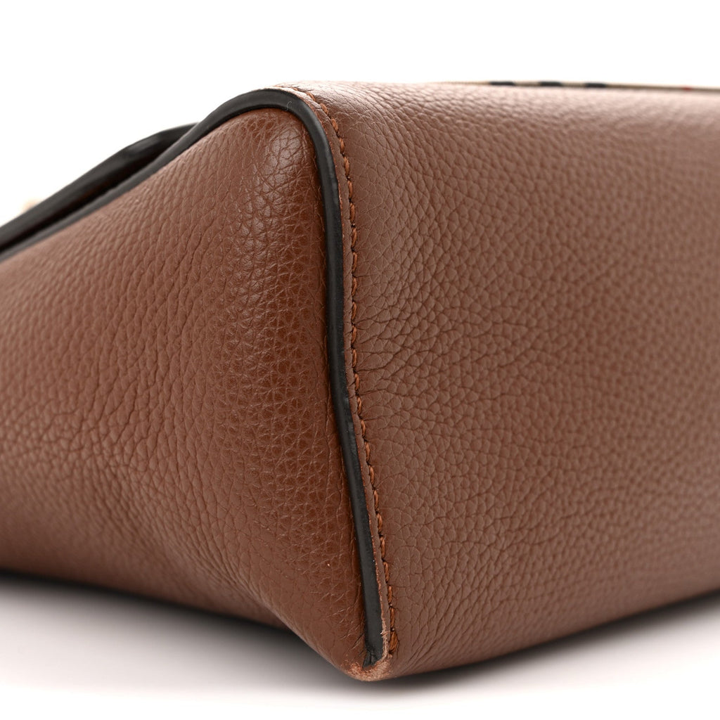 Calfskin Vintage Check Note Crossbody Bag Tan