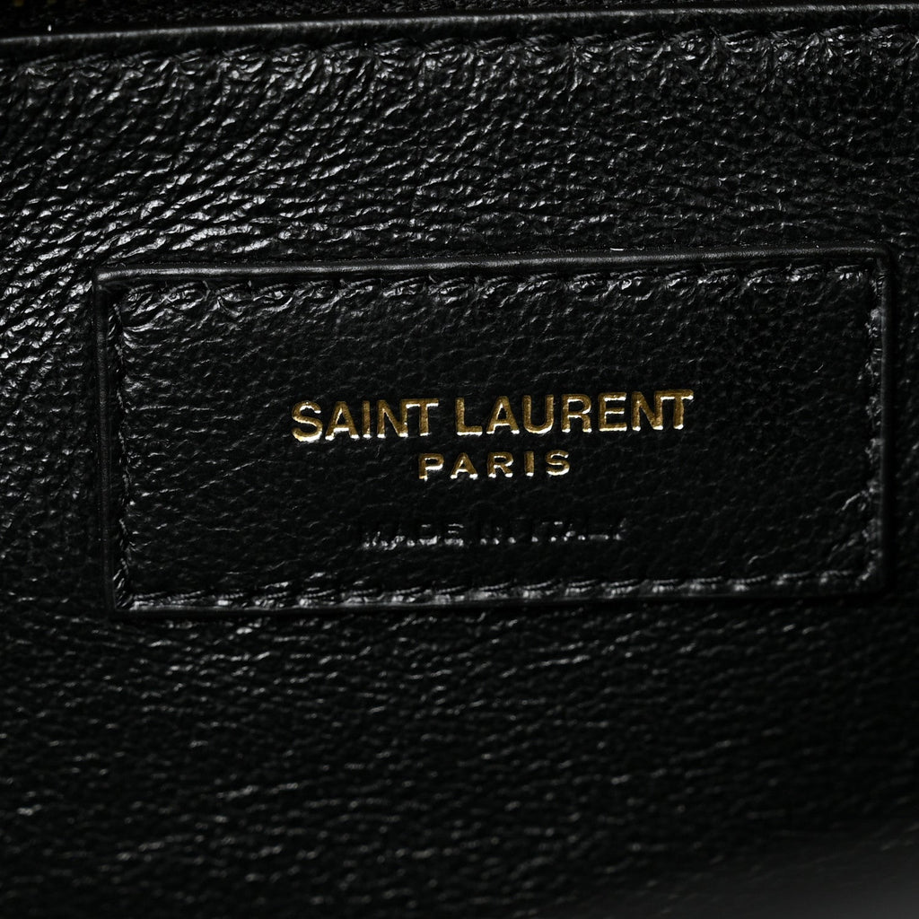 Lambskin Quilted Sade Puffer Envelope Clutch  Black