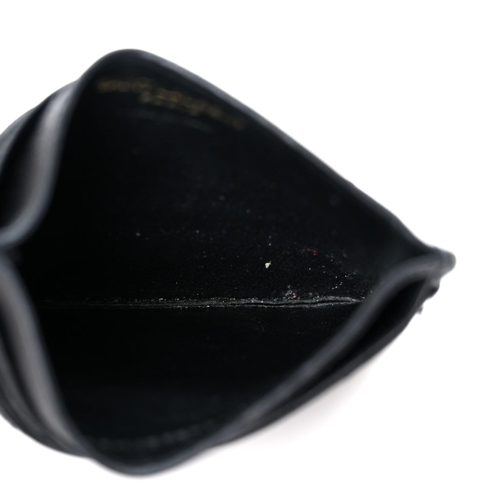 Grain De Poudre Matelasse Chevron Monogram Credit  Case Black