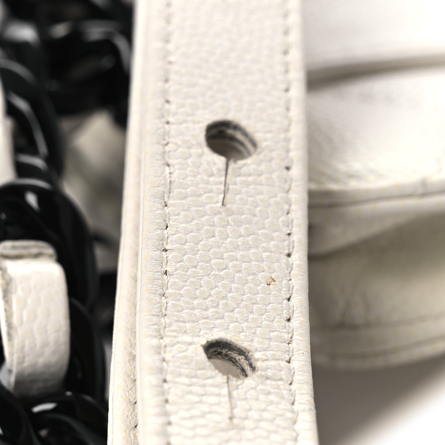 Caviar Quilted My Everything Belt Flap  Holder White