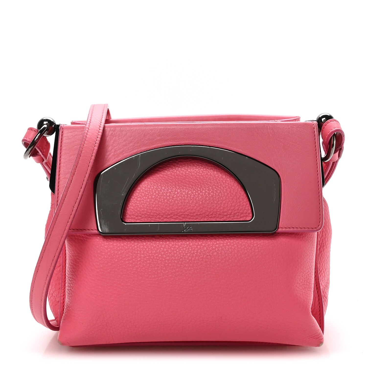 Grained Calfskin Passage Messenger Pink
