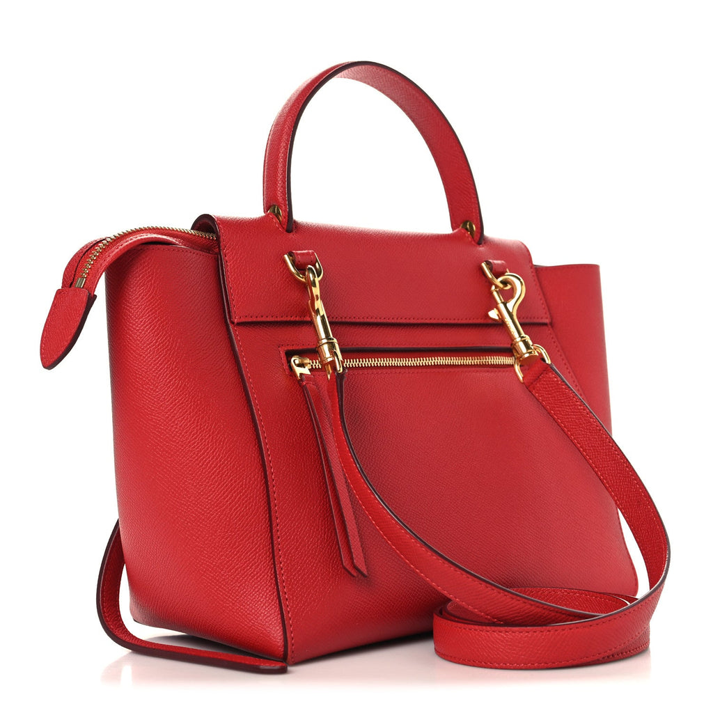 Baby Grained Calfskin Micro Belt Bag Coquelicot
