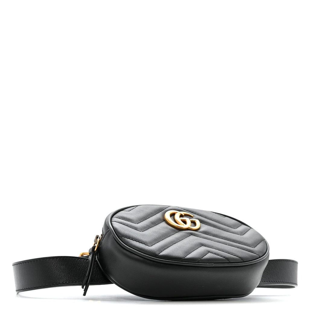 Calfskin Matelasse GG Marmont Belt Bag 85 34 Black