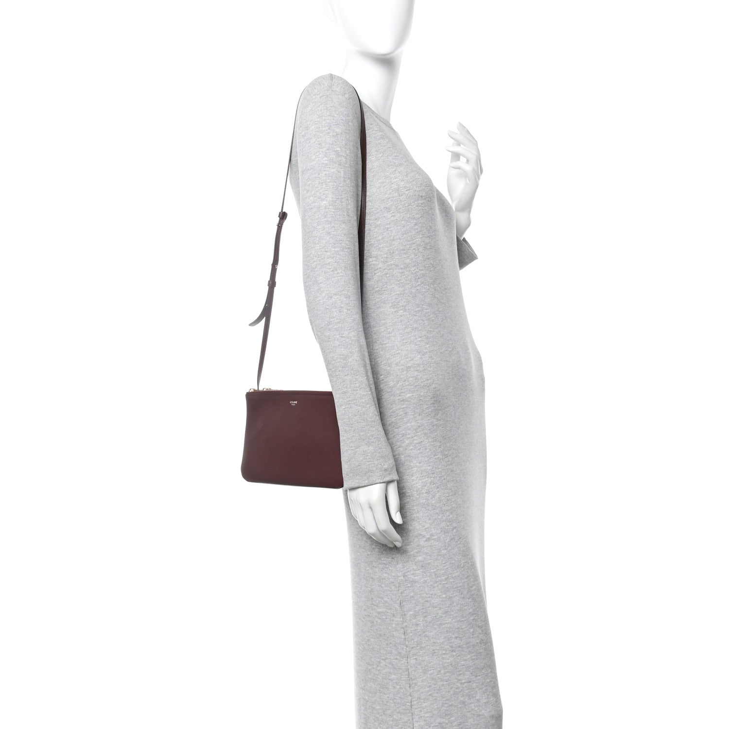 Lambskin Small Trio Crossbody Bag Burgundy