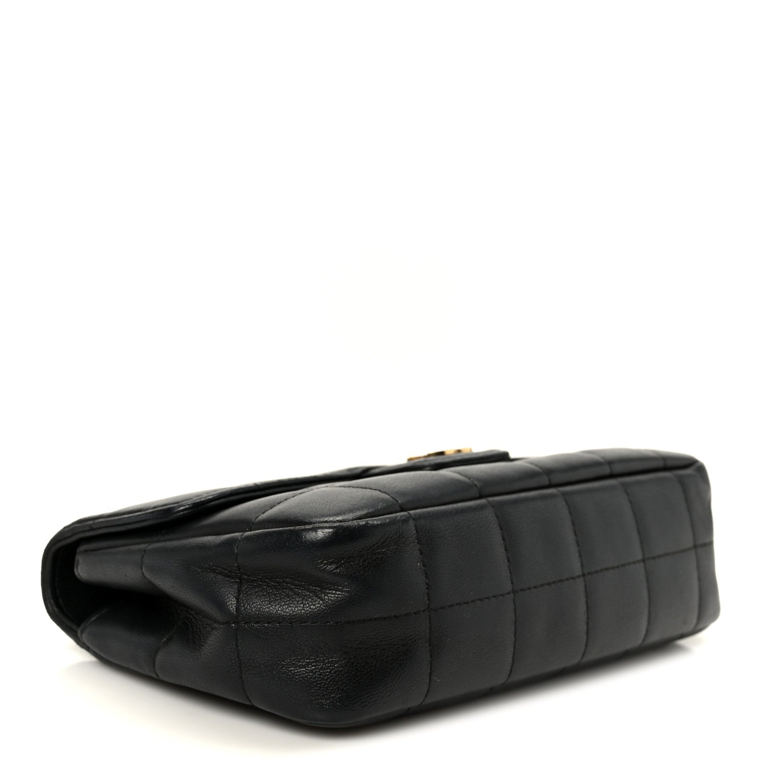 Lambskin Quilted Mini Chocolate Bar Flap Black