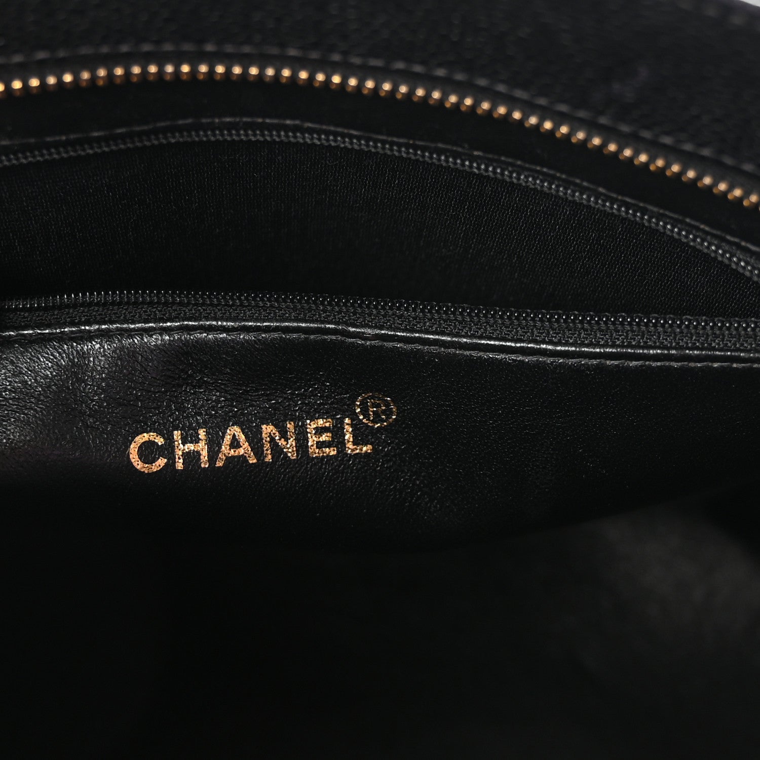 Caviar Quilted Medallion Tote Black