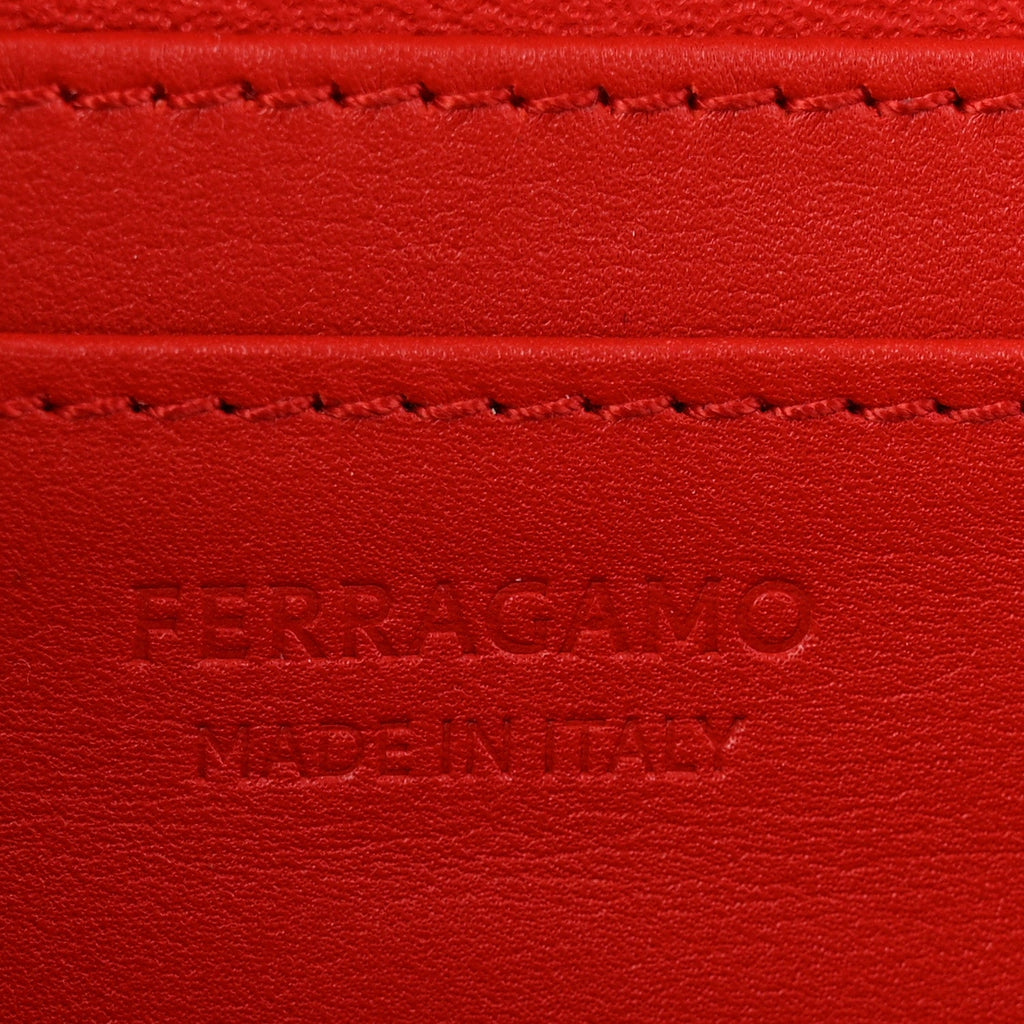 Brushed Calfskin Mini Geometric Clutch Bag Flame Red