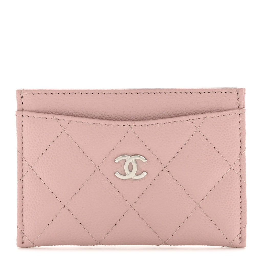 Caviar Quilted  Holder Light Pink