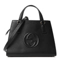 Dollar Calfskin Medium Soho Top Handle Satchel Black