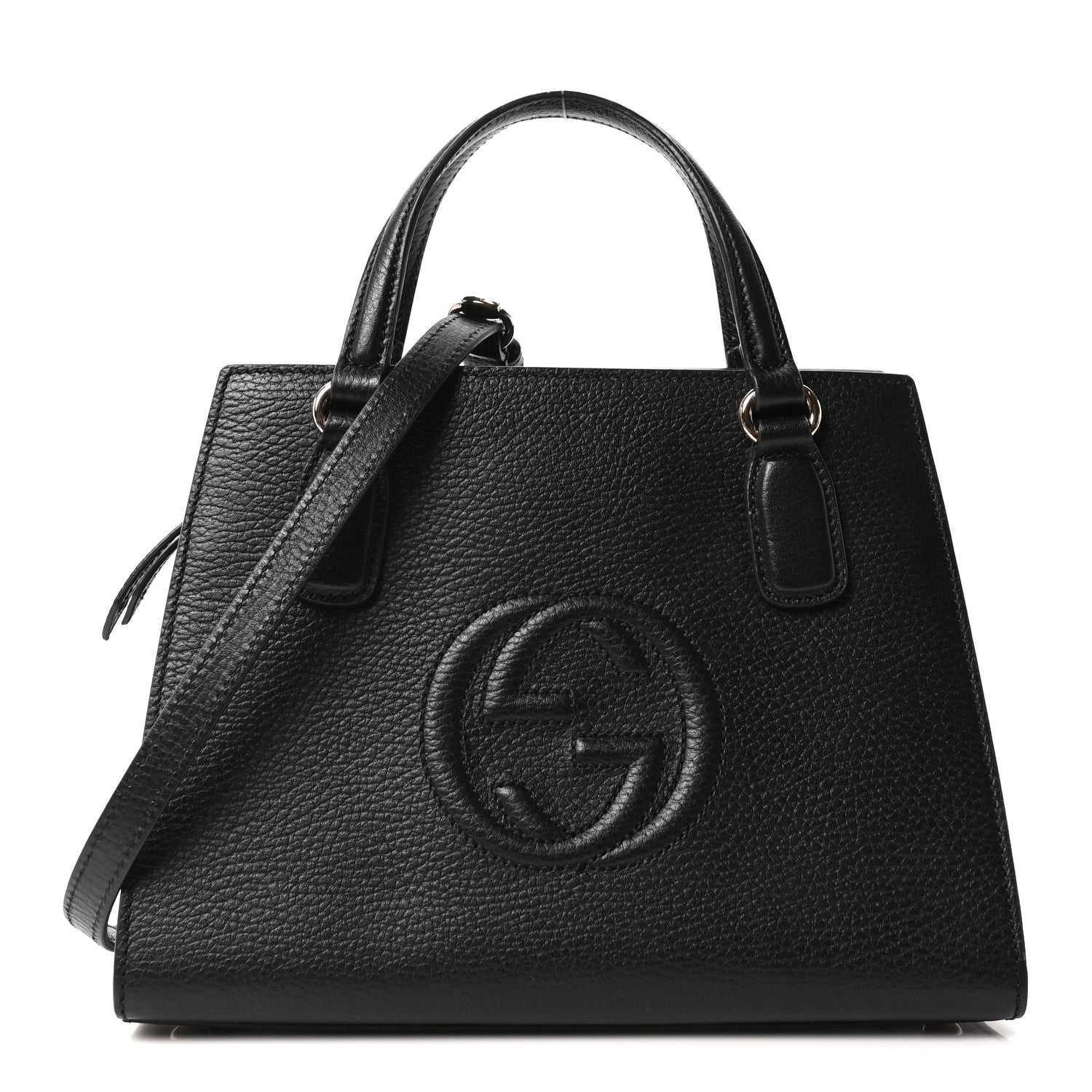 Dollar Calfskin Medium Soho Top Handle Satchel Black