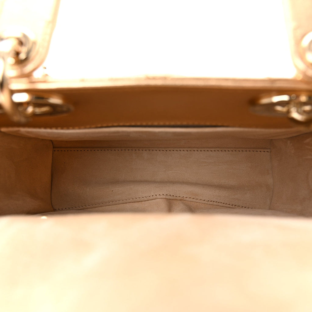 Metallic Lambskin Cannage Small My ABCDior Lady Dior Rose Gold