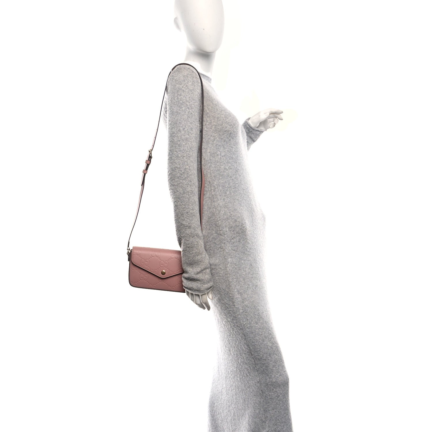 Calfskin GG Super Mini Shoulder Bag Pink