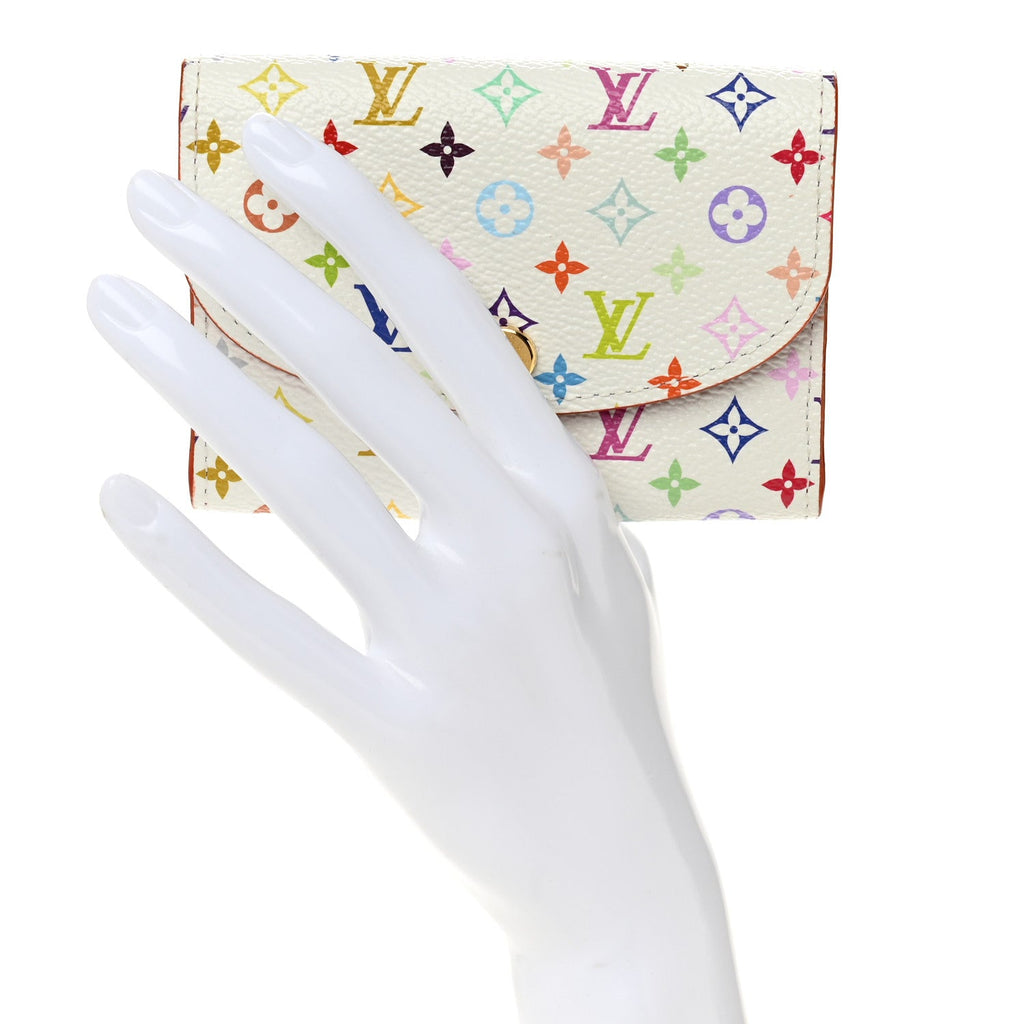 LV X TM Monogram Multicolor Rosalie Coin Purse White Kawaii Pink