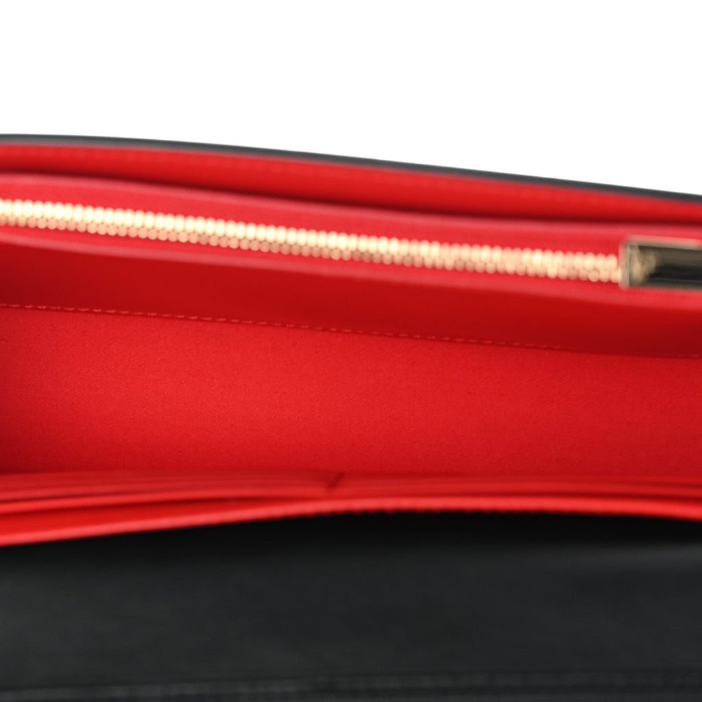 Calfskin Spikes Empire Paloma Clutch Black