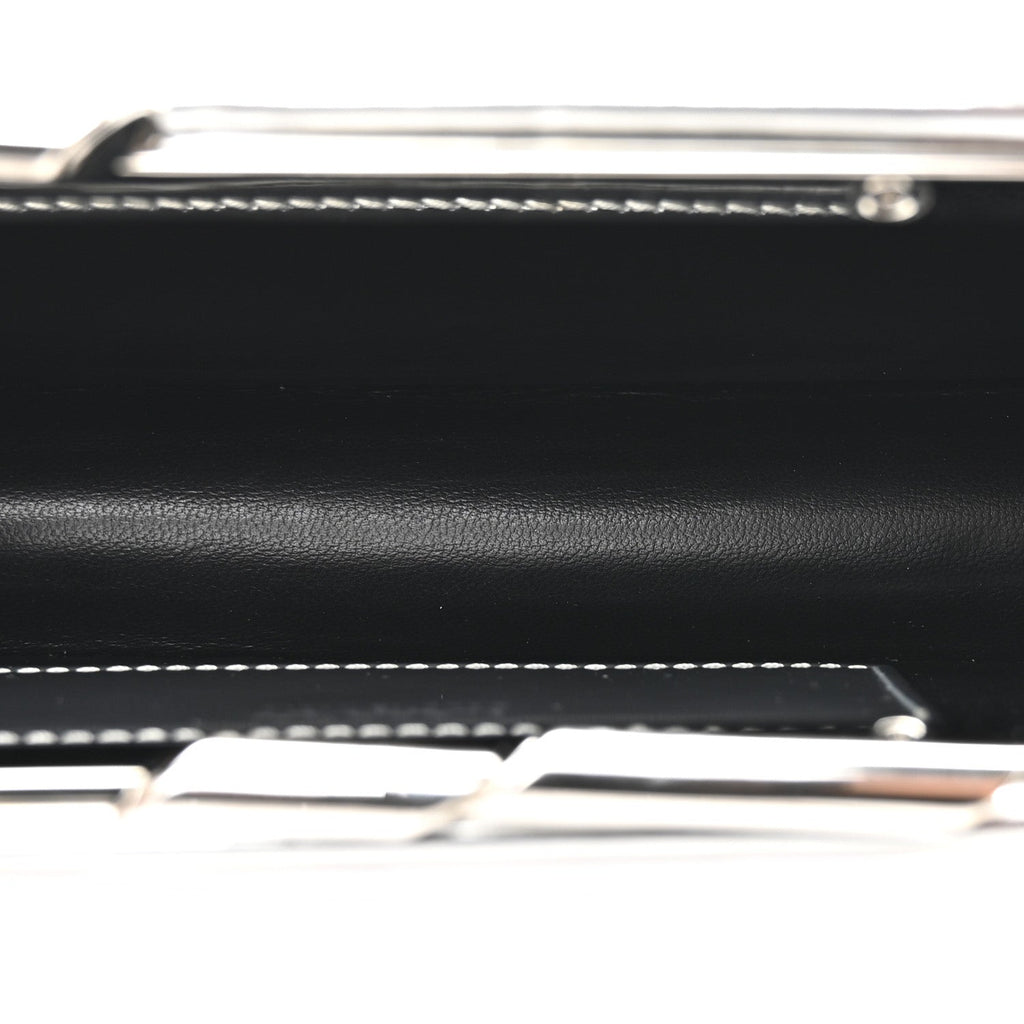 Metallic Calfskin Clutch Silver