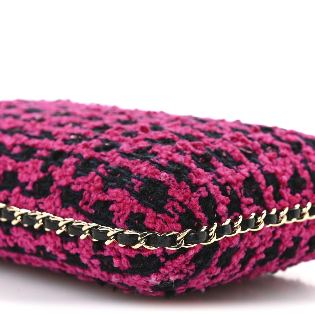 Tweed Chain Around Phone Holder Pink