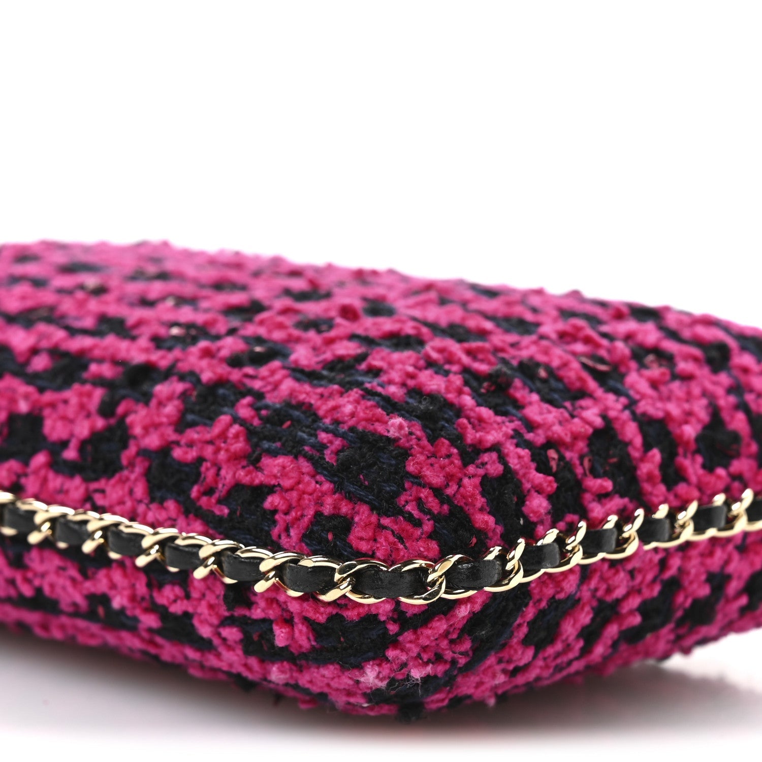 Tweed Chain Around Phone Holder Pink