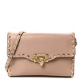 Pebbled Calfskin Medium Rockstud Flip Lock Crossbody Bag Skin Sorbet
