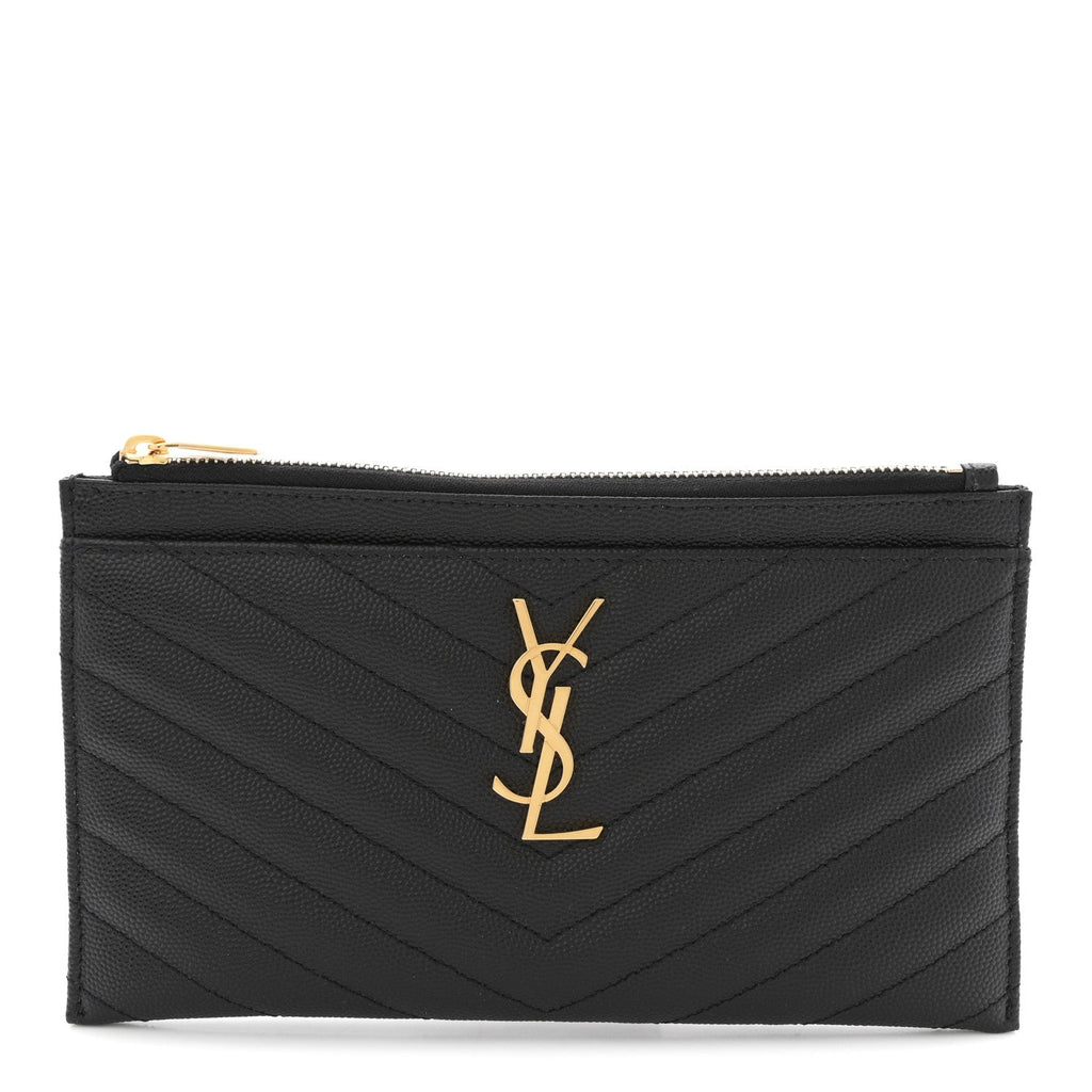 Grain De Poudre Chevron Monogram Bill Pouch Black