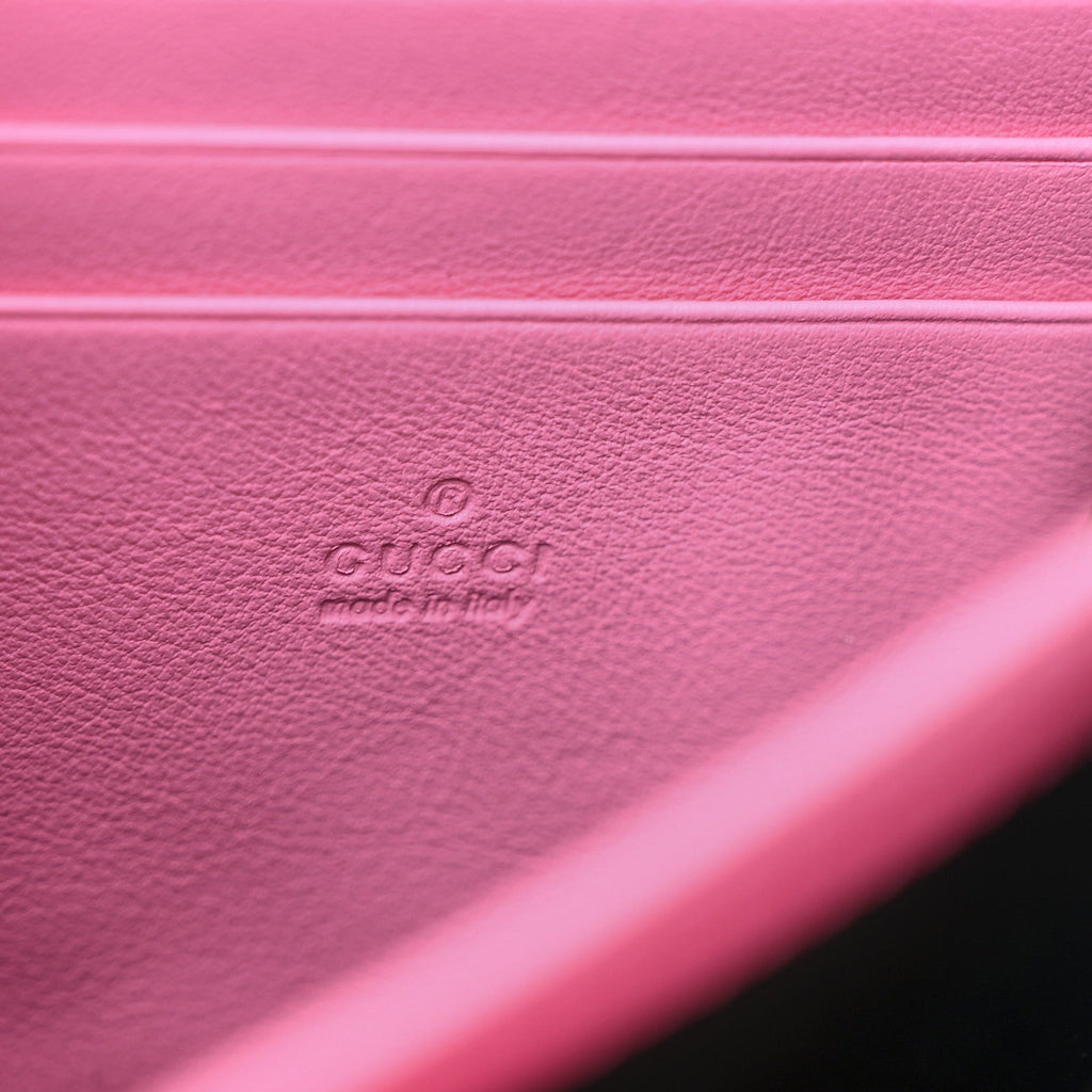 Suede Mini Dionysus Chain Wallet Pink Tropical Flower