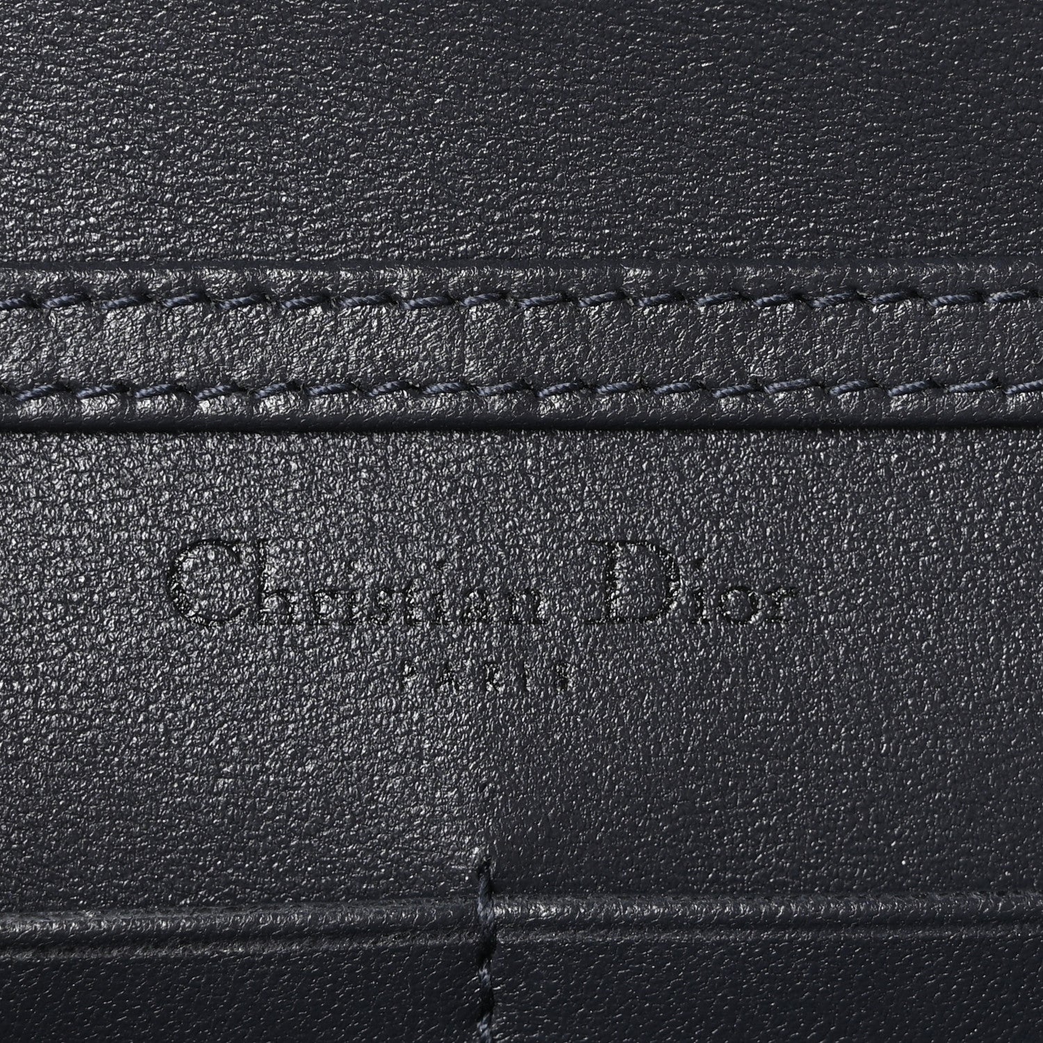 Metallic Patent Micro-Cannage Diorama Wallet on Chain Pouch Onyx Black