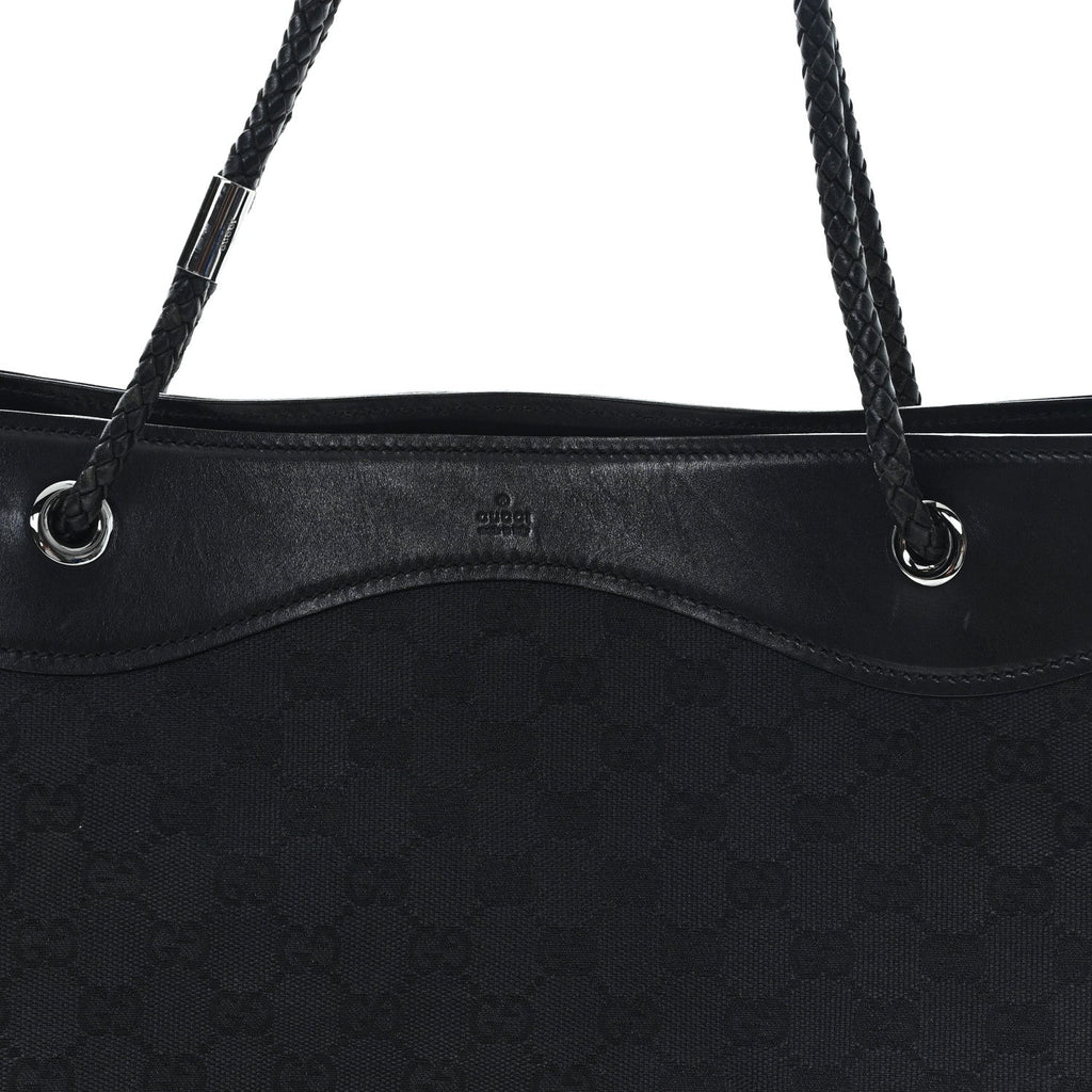 Monogram Braided Tote Black